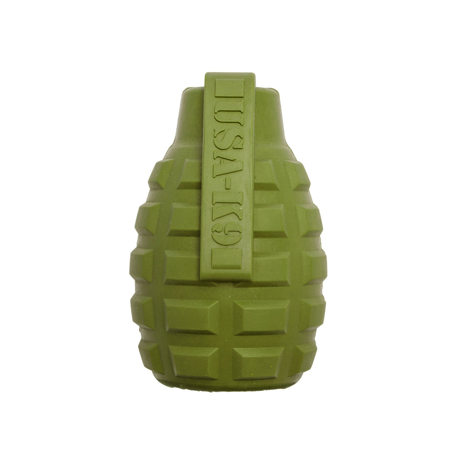 Ultra Durable Grenade Dog Toy with Treat Pocket, Non-Toxic